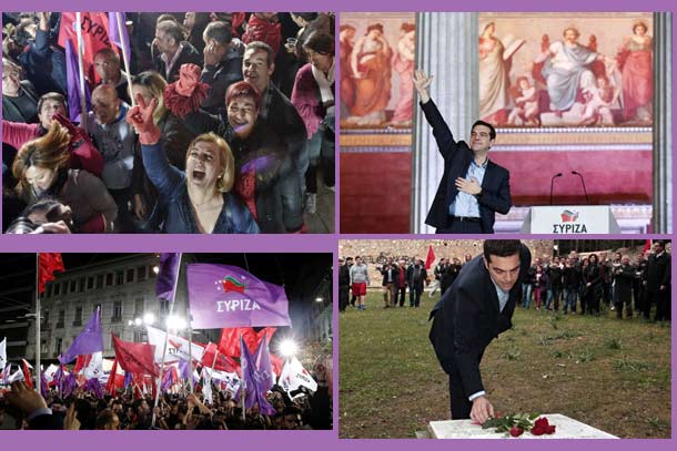الکسیس سیپرس نخست وزیر جدید یونان به جای ادای سوگند گل بر مزار شهدا گذاشت 
