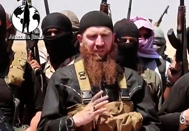 ابوعمر الشیشانی رهبر جهادی های چچنی  در سوریه که اعلام شد در درگیری ها کشته شده است
